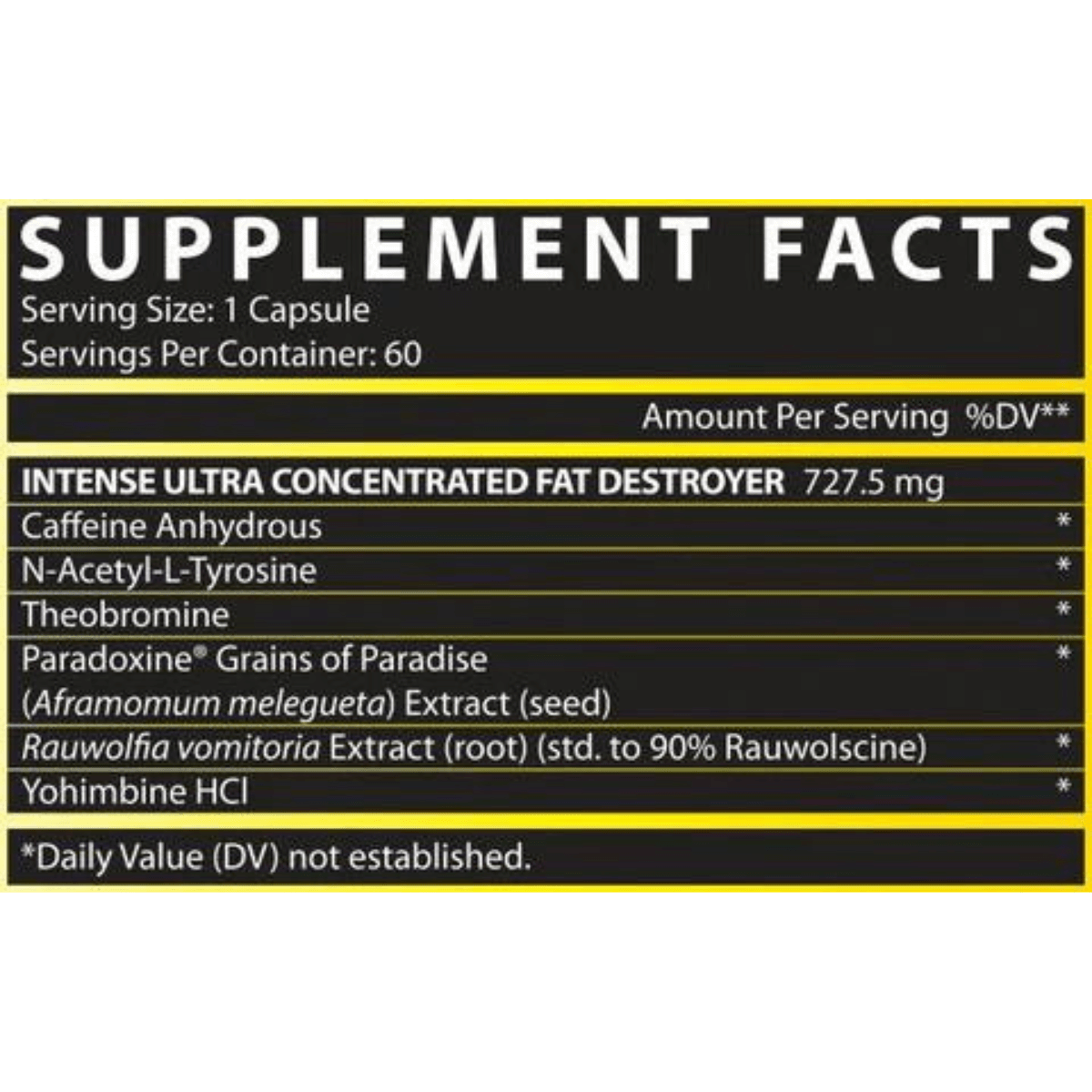 Lipo 6 Black Intense Supp Fact