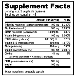 Vitamina B-100 Complex - 90 Caps | Kosher