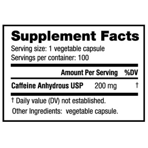 Cafeina (200 mg) Capsulas Vegetales | Kosker