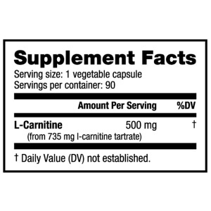 L-Carnitina 500 mg | Vege Caps, Kosher